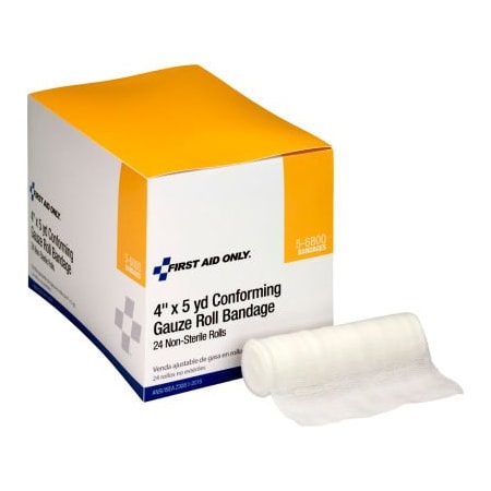 Acme United First Aid Only Conforming Gauze Non-Sterile, 4in x 4 Yd, 24/Box, 12PK 1789811